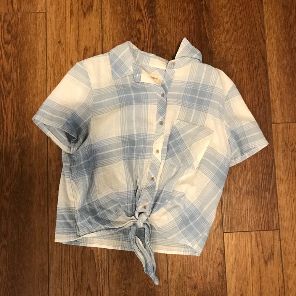 Tie plaid shirt